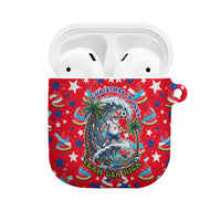 Christmas In July USA Soccer AirPods Case Surfing Santa Flamingo Summer Watermelon