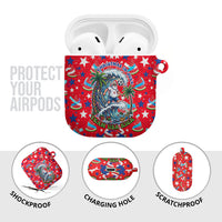 Christmas In July USA Soccer AirPods Case Surfing Santa Flamingo Summer Watermelon
