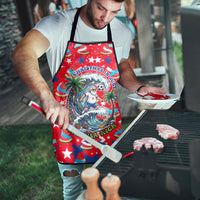 Christmas In July USA Soccer Apron Surfing Santa Flamingo Summer Watermelon