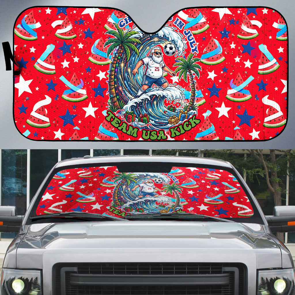 Christmas In July USA Soccer Auto Sun Shade Surfing Santa Flamingo Summer Watermelon