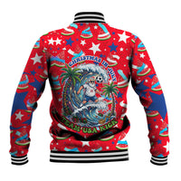 Christmas In July USA Soccer Baseball Jacket Surfing Santa Flamingo Summer Watermelon