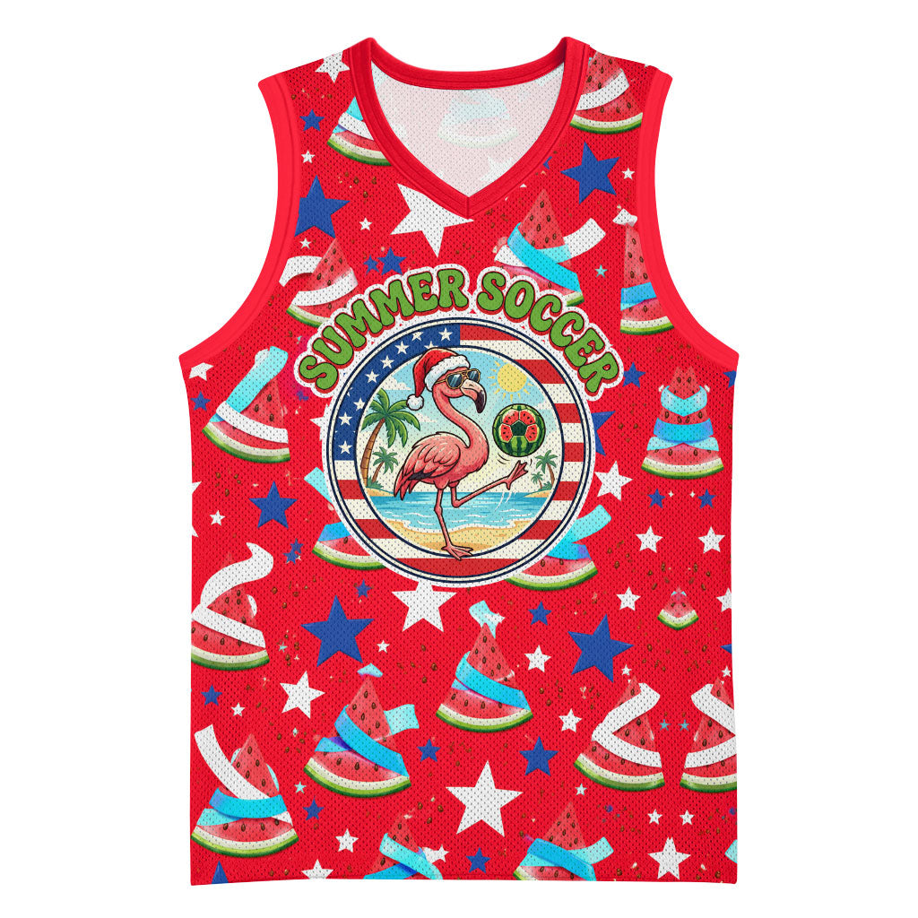 Christmas In July USA Soccer Basketball Jersey Surfing Santa Flamingo Summer Watermelon