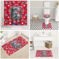 Christmas In July USA Soccer Bathroom Set Surfing Santa Flamingo Summer Watermelon