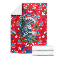 Christmas In July USA Soccer Blanket Surfing Santa Flamingo Summer Watermelon