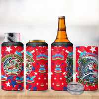 Christmas In July USA Soccer 4 in 1 Can Cooler Tumbler Surfing Santa Flamingo Summer Watermelon