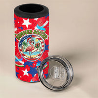 Christmas In July USA Soccer 4 in 1 Can Cooler Tumbler Surfing Santa Flamingo Summer Watermelon