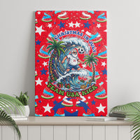 Christmas In July USA Soccer Canvas Wall Art Surfing Santa Flamingo Summer Watermelon