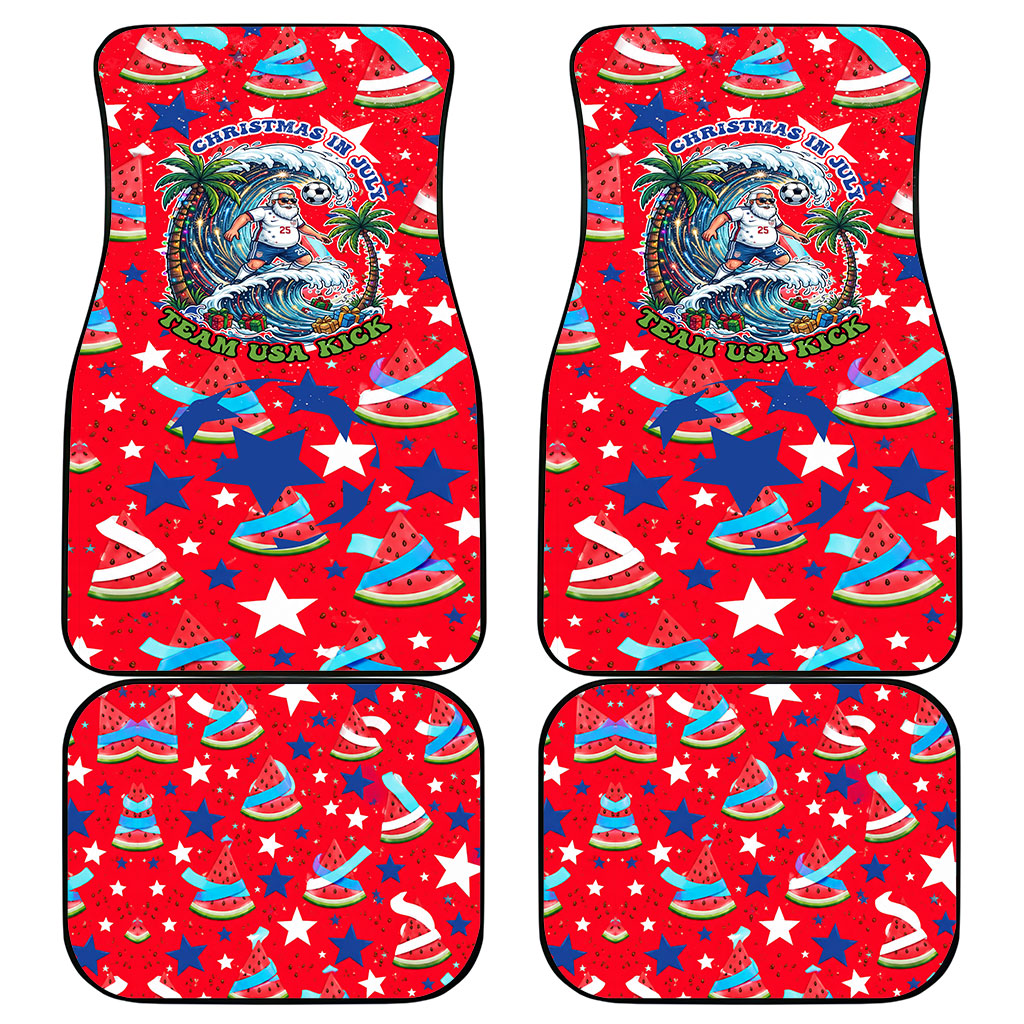 Christmas In July USA Soccer Car Mats Surfing Santa Flamingo Summer Watermelon