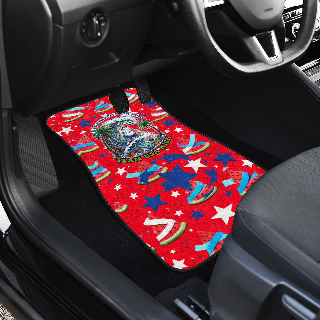 Christmas In July USA Soccer Car Mats Surfing Santa Flamingo Summer Watermelon