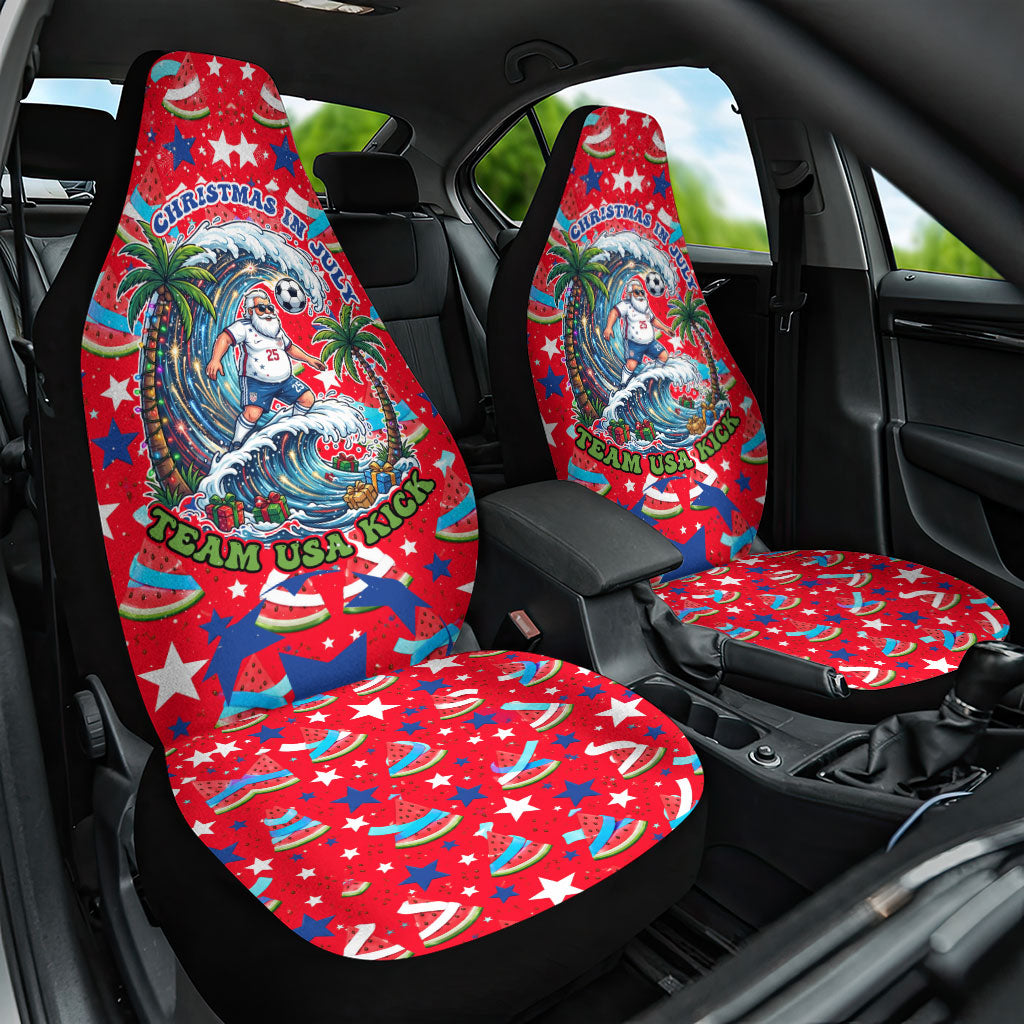 Christmas In July USA Soccer Car Seat Cover Surfing Santa Flamingo Summer Watermelon