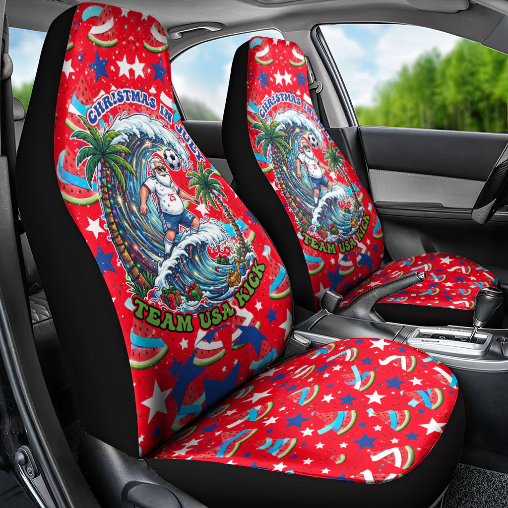 Christmas In July USA Soccer Car Seat Cover Surfing Santa Flamingo Summer Watermelon