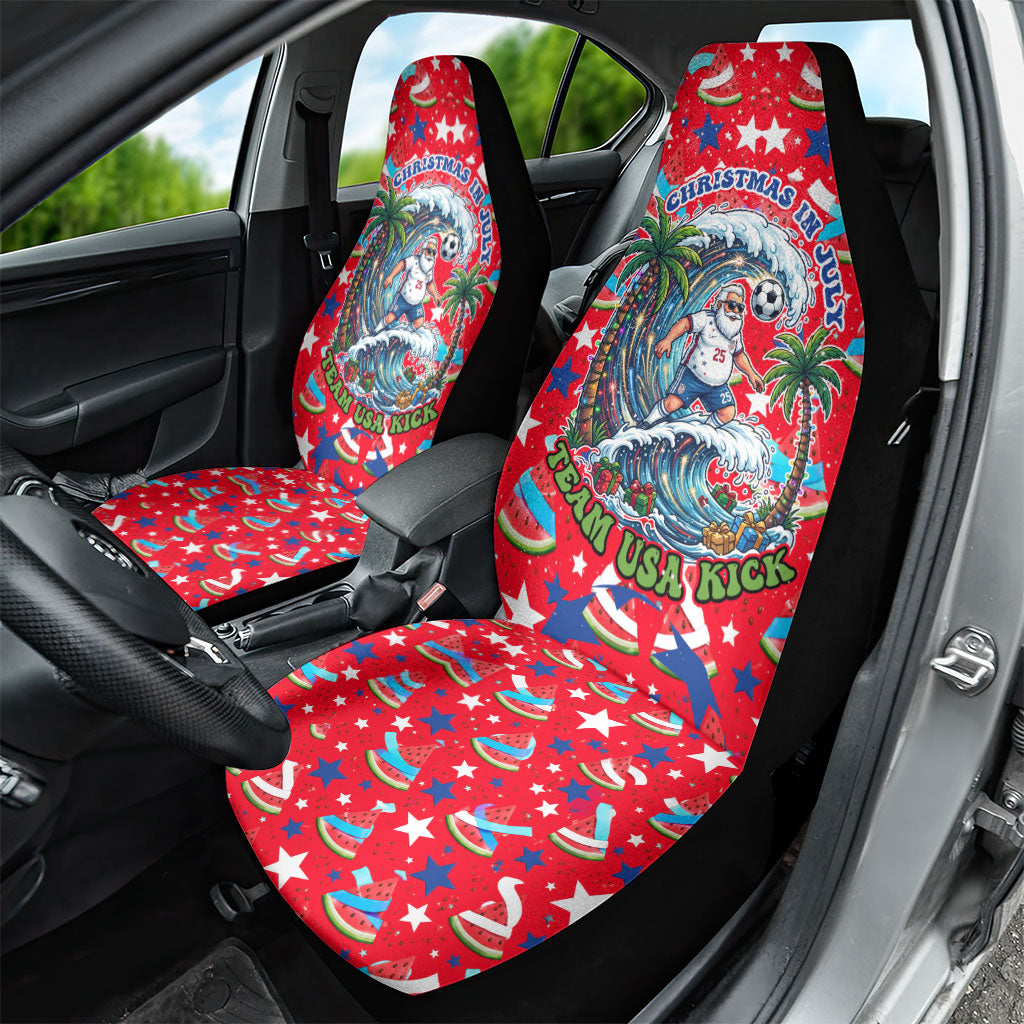 Christmas In July USA Soccer Car Seat Cover Surfing Santa Flamingo Summer Watermelon