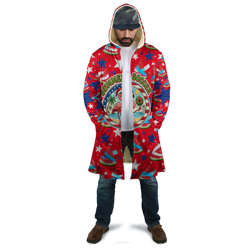 Christmas In July USA Soccer Cloak Surfing Santa Flamingo Summer Watermelon