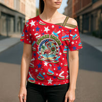 Christmas In July USA Soccer Cross Shoulder Shirt Surfing Santa Flamingo Summer Watermelon