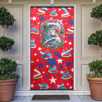 Christmas In July USA Soccer Door Cover Surfing Santa Flamingo Summer Watermelon