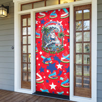 Christmas In July USA Soccer Door Cover Surfing Santa Flamingo Summer Watermelon
