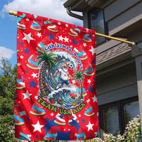 Christmas In July USA Soccer Garden Flag Surfing Santa Flamingo Summer Watermelon