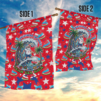 Christmas In July USA Soccer Garden Flag Surfing Santa Flamingo Summer Watermelon