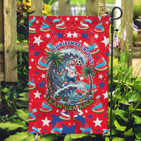 Christmas In July USA Soccer Garden Flag Surfing Santa Flamingo Summer Watermelon