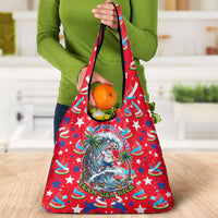 Christmas In July USA Soccer Grocery Bag Surfing Santa Flamingo Summer Watermelon