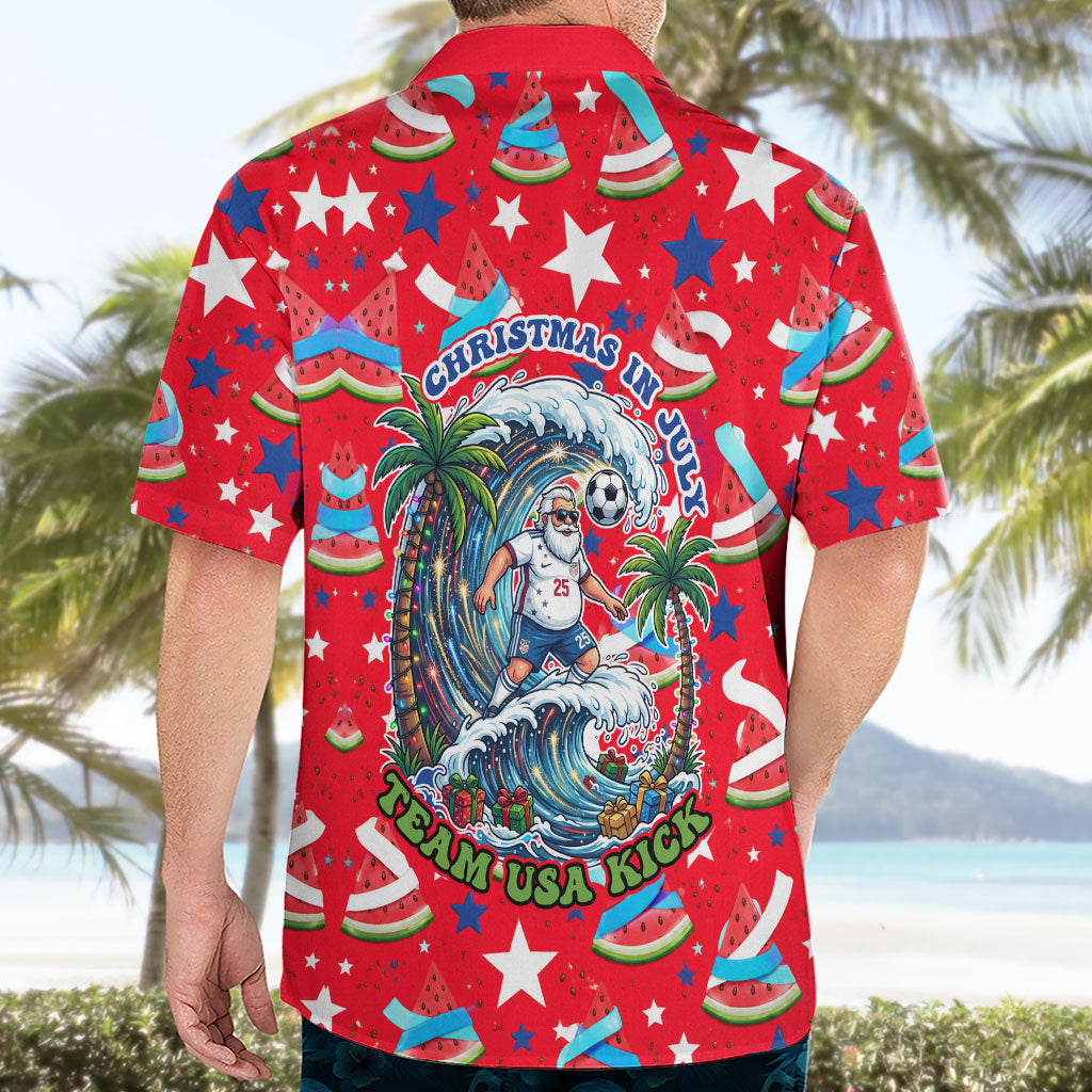Christmas In July USA Soccer Hawaiian Shirt Surfing Santa Flamingo Summer Watermelon