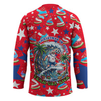 Christmas In July USA Soccer Hockey Jersey Surfing Santa Flamingo Summer Watermelon