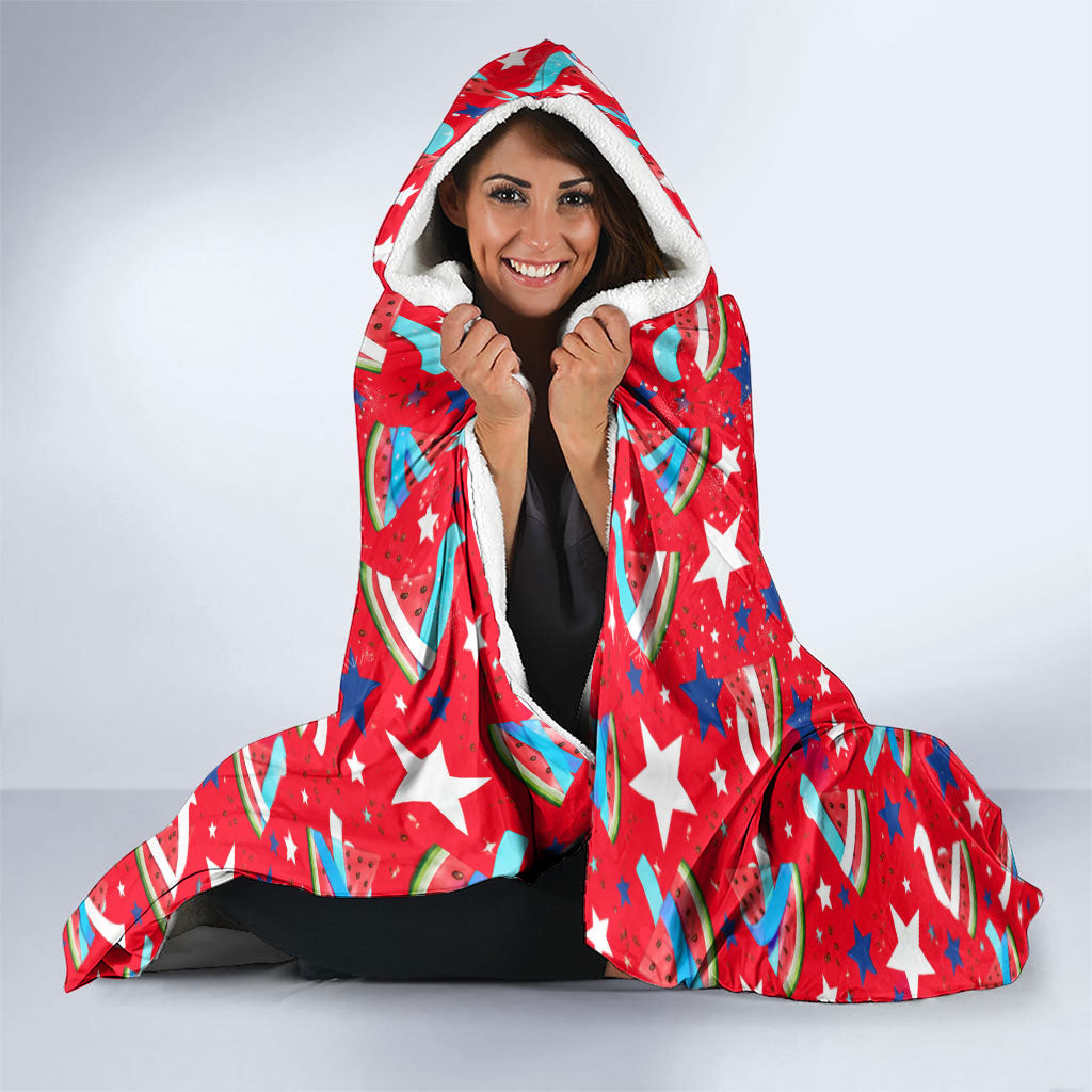 Christmas In July USA Soccer Hooded Blanket Surfing Santa Flamingo Summer Watermelon