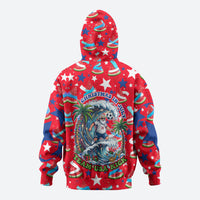 Christmas In July USA Soccer Hoodie Surfing Santa Flamingo Summer Watermelon