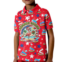 Christmas In July USA Soccer Kid Polo Shirt Surfing Santa Flamingo Summer Watermelon