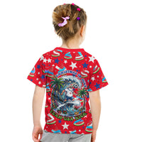 Christmas In July USA Soccer Kid T Shirt Surfing Santa Flamingo Summer Watermelon