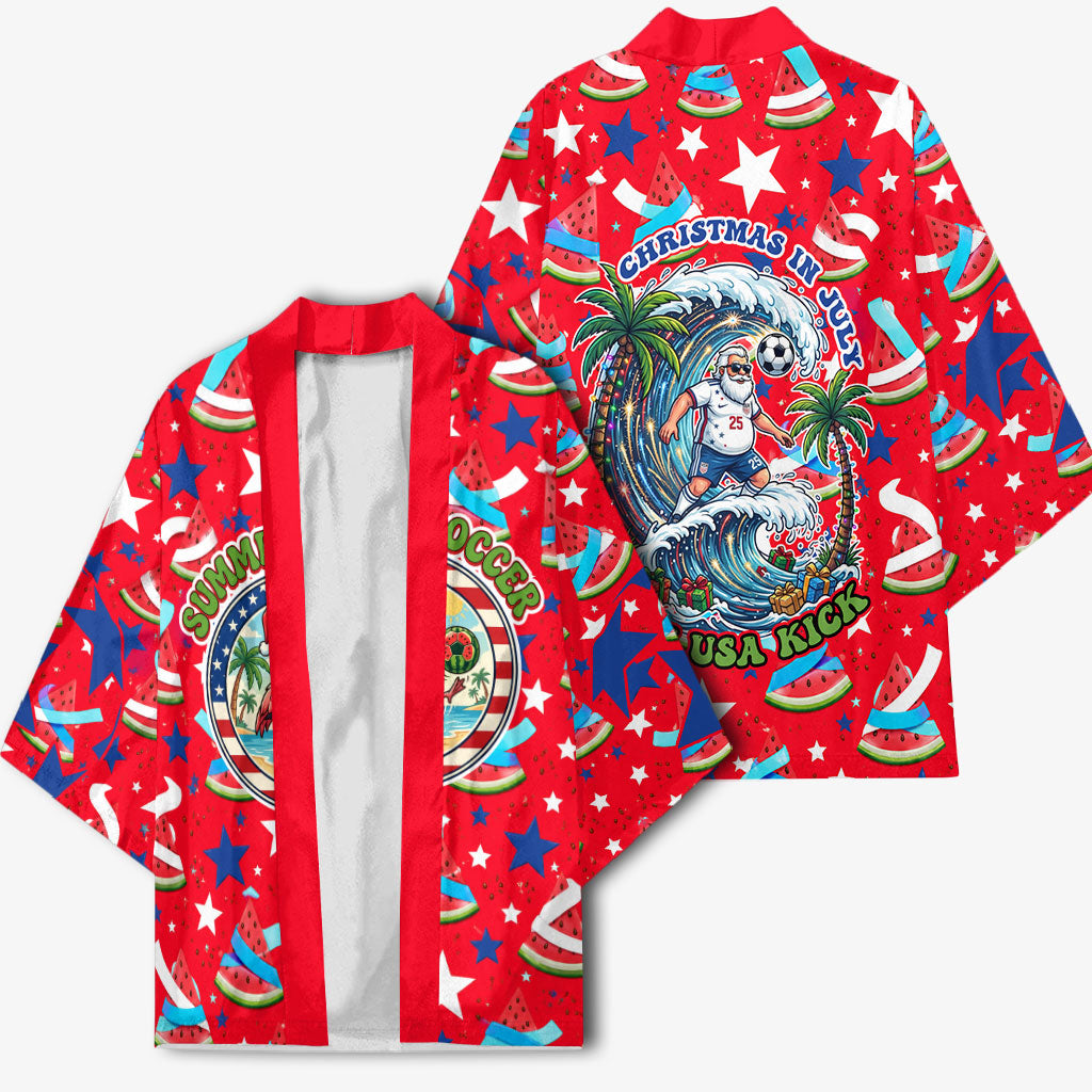 Christmas In July USA Soccer Kimono Surfing Santa Flamingo Summer Watermelon