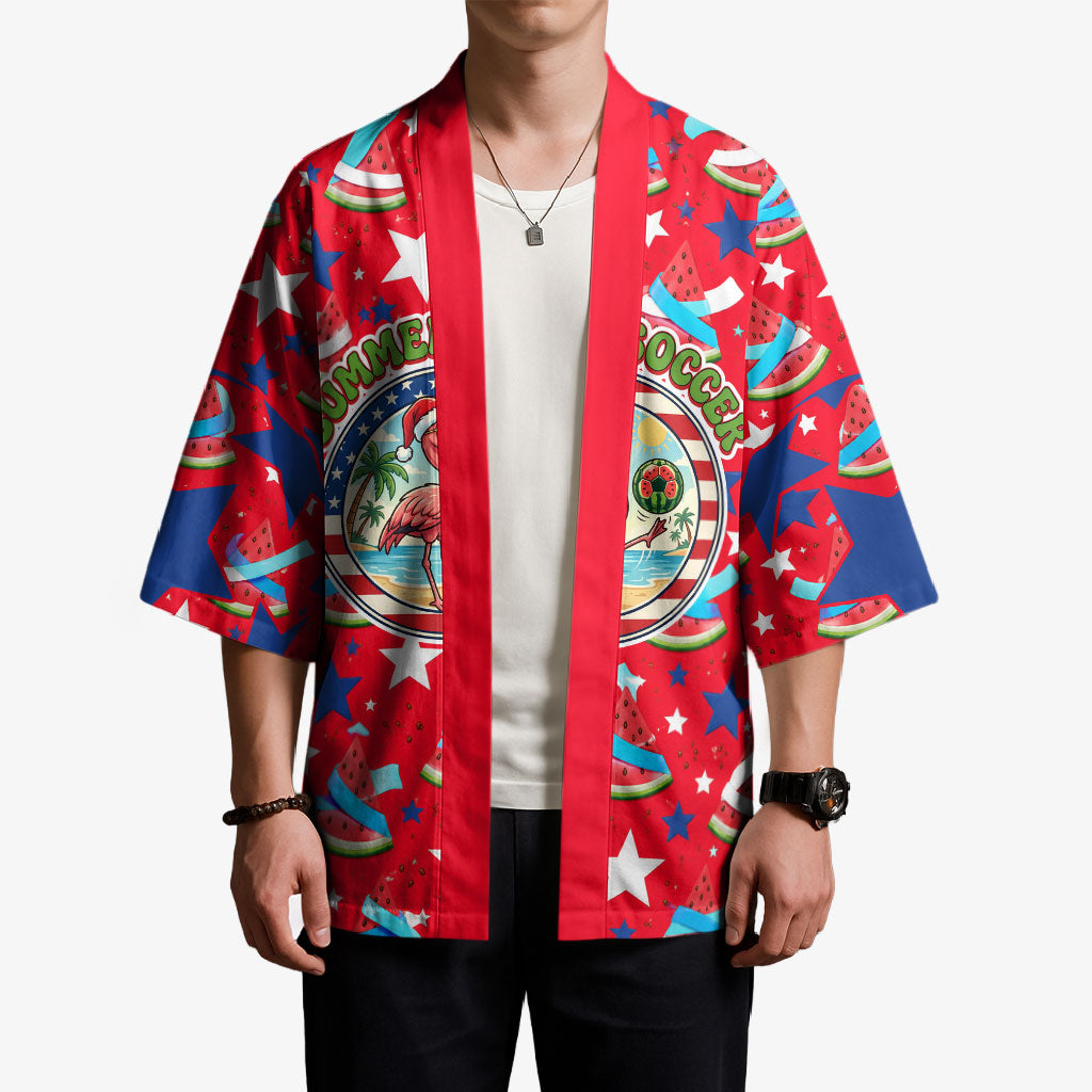 Christmas In July USA Soccer Kimono Surfing Santa Flamingo Summer Watermelon