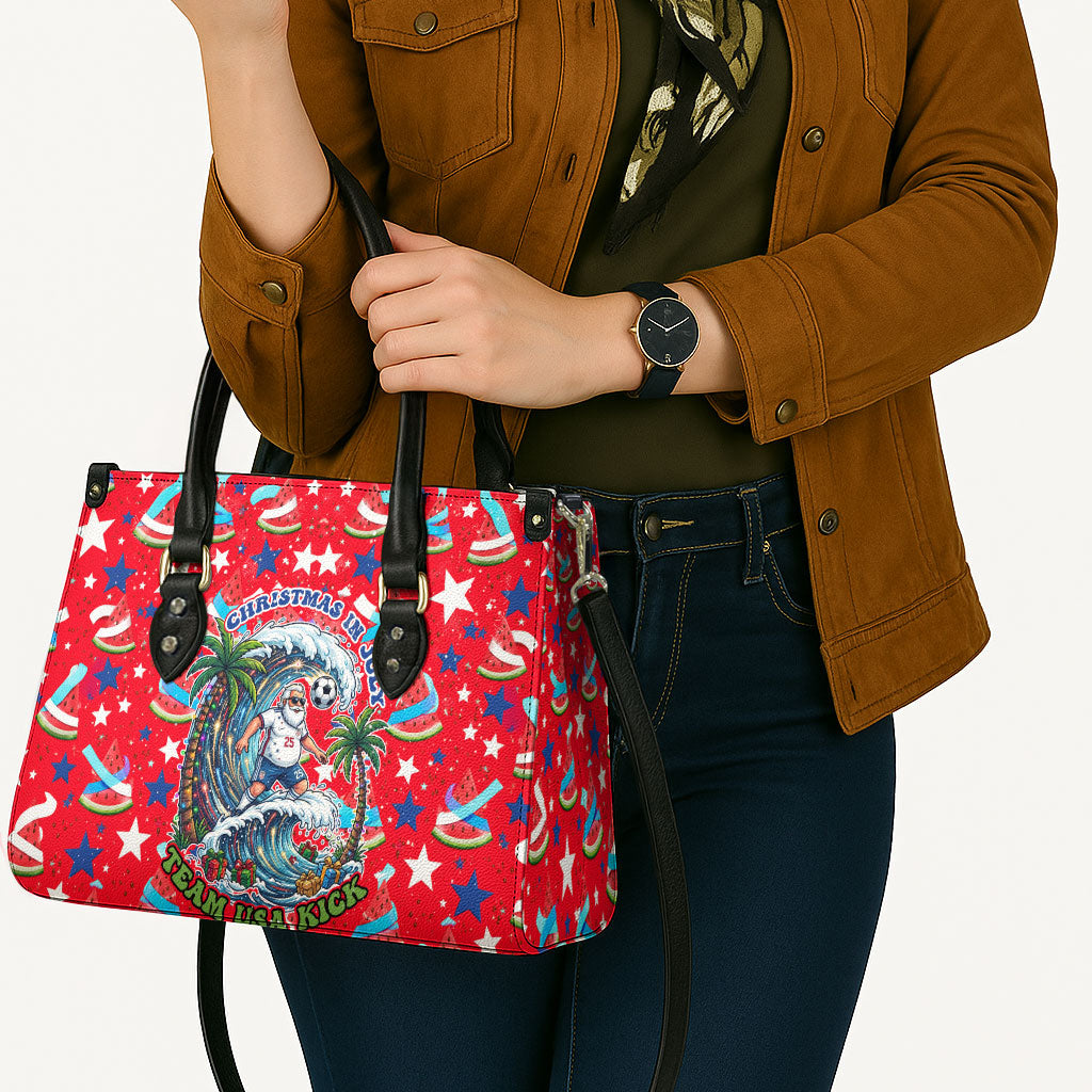 Christmas In July USA Soccer Leather Bag Surfing Santa Flamingo Summer Watermelon