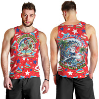 Christmas In July USA Soccer Men Tank Top Surfing Santa Flamingo Summer Watermelon