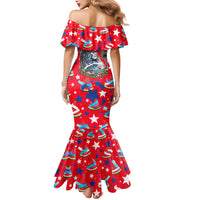 Christmas In July USA Soccer Mermaid Dress Surfing Santa Flamingo Summer Watermelon