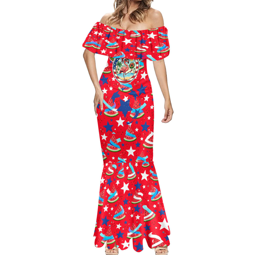 Christmas In July USA Soccer Mermaid Dress Surfing Santa Flamingo Summer Watermelon