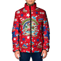 Christmas In July USA Soccer Padded Jacket Surfing Santa Flamingo Summer Watermelon