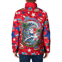 Christmas In July USA Soccer Padded Jacket Surfing Santa Flamingo Summer Watermelon