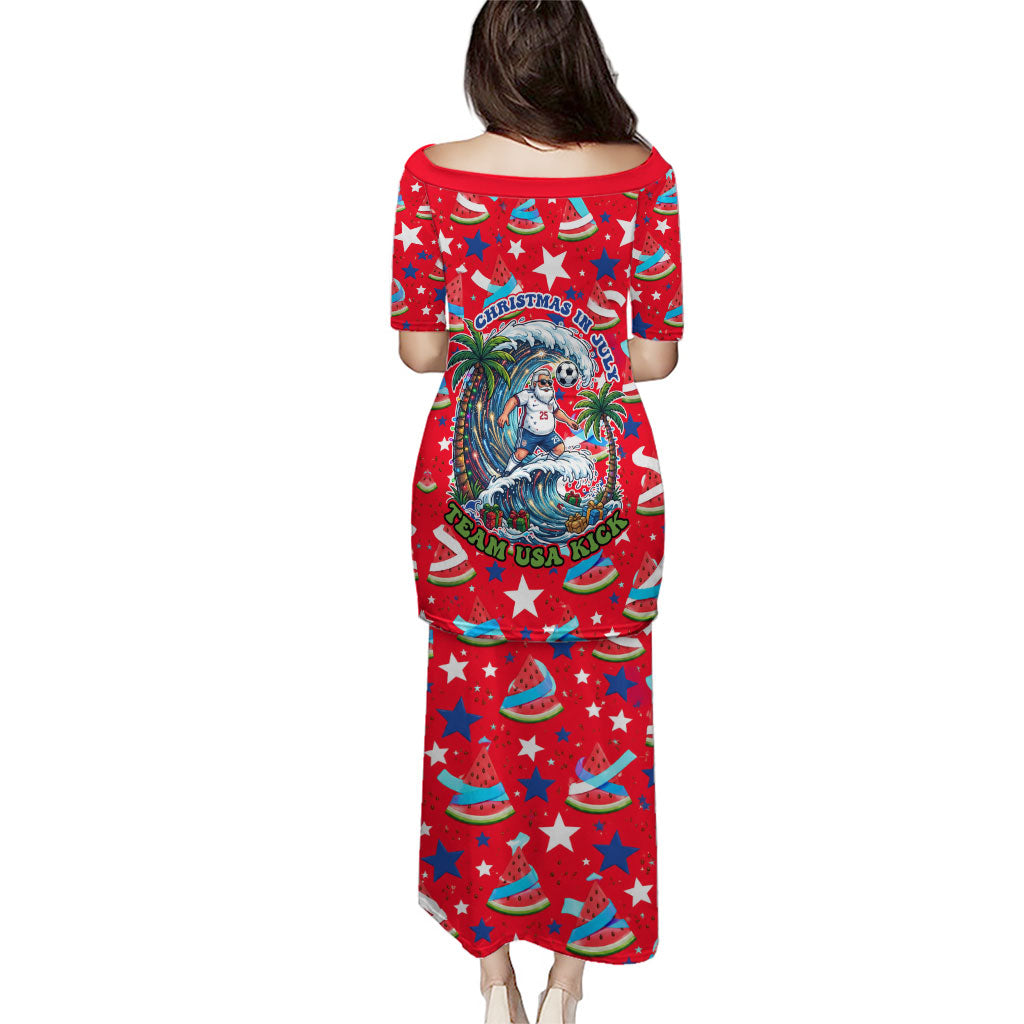 Christmas In July USA Soccer Puletasi Surfing Santa Flamingo Summer Watermelon
