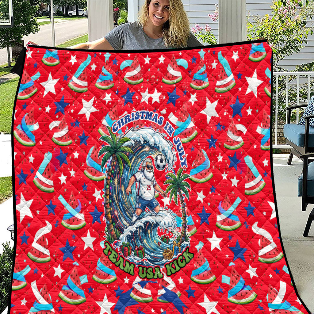 Christmas In July USA Soccer Quilt Surfing Santa Flamingo Summer Watermelon