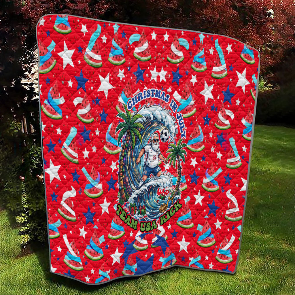 Christmas In July USA Soccer Quilt Surfing Santa Flamingo Summer Watermelon