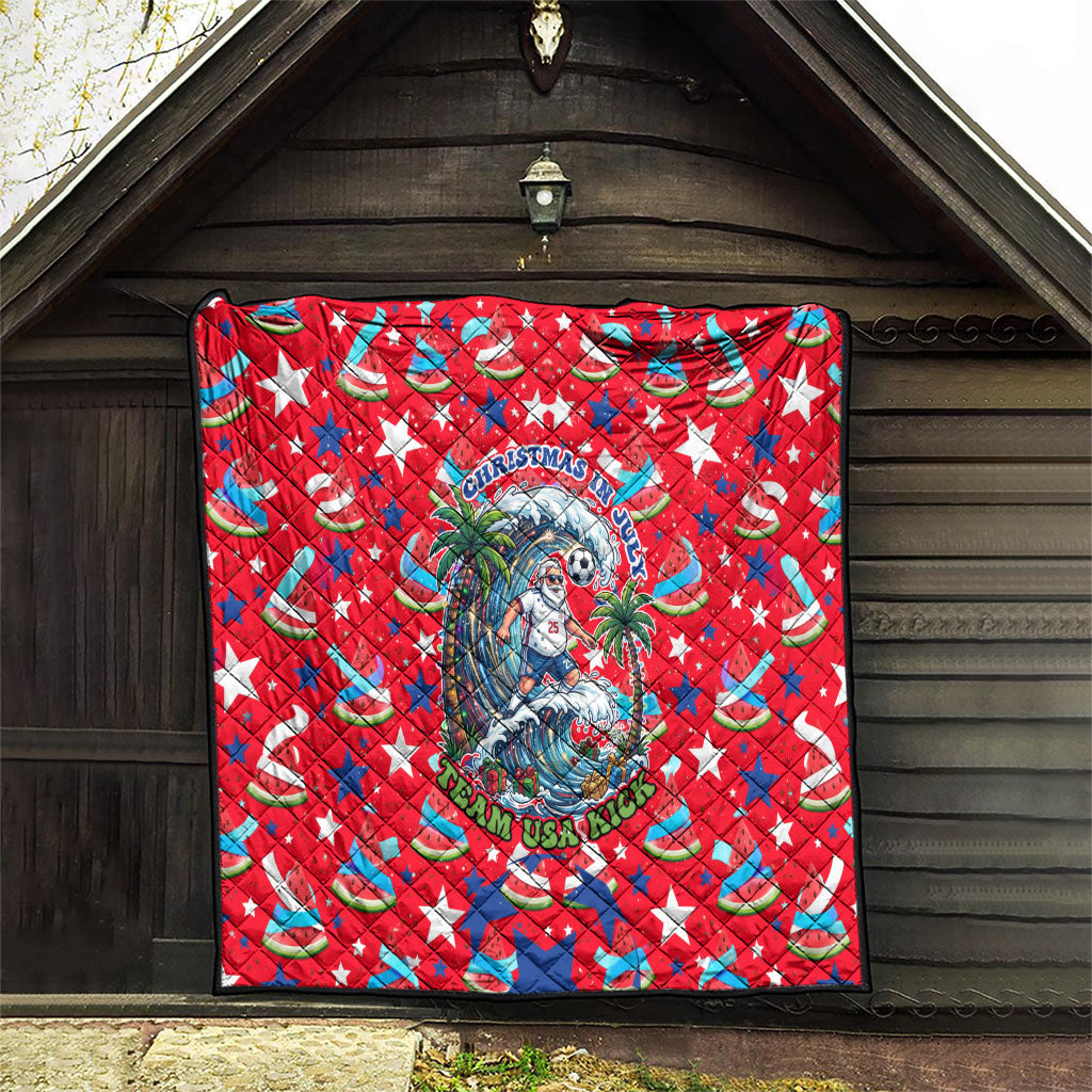 Christmas In July USA Soccer Quilt Surfing Santa Flamingo Summer Watermelon