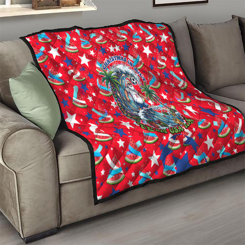 Christmas In July USA Soccer Quilt Surfing Santa Flamingo Summer Watermelon