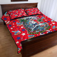 Christmas In July USA Soccer Quilt Bed Set Surfing Santa Flamingo Summer Watermelon