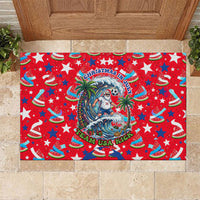 Christmas In July USA Soccer Rubber Doormat Surfing Santa Flamingo Summer Watermelon