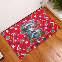 Christmas In July USA Soccer Rubber Doormat Surfing Santa Flamingo Summer Watermelon