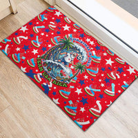 Christmas In July USA Soccer Rubber Doormat Surfing Santa Flamingo Summer Watermelon