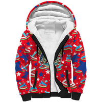 Christmas In July USA Soccer Sherpa Hoodie Surfing Santa Flamingo Summer Watermelon