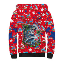 Christmas In July USA Soccer Sherpa Hoodie Surfing Santa Flamingo Summer Watermelon