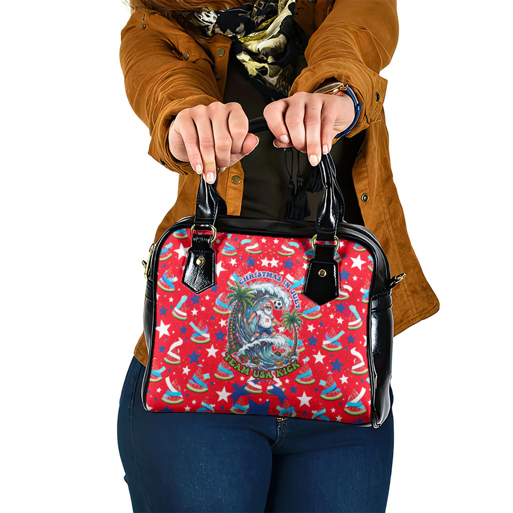 Christmas In July USA Soccer Shoulder Handbag Surfing Santa Flamingo Summer Watermelon